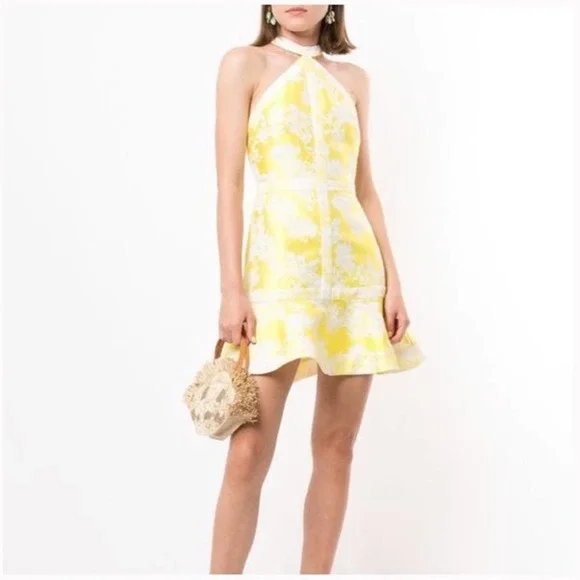 Alexis Solana Yellow Jacquard Mini Dress - Picture 11 of 11
